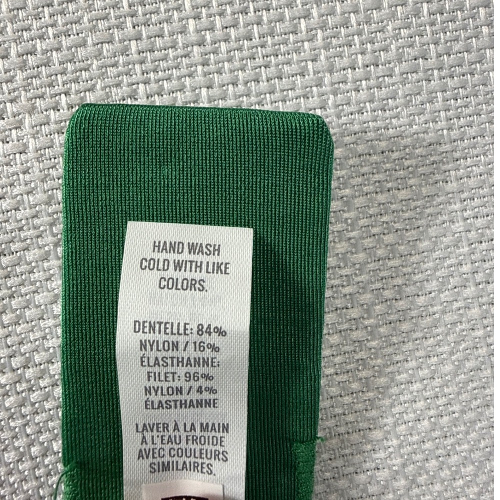 Aerie Emerald Green Lace Wireless Bra Unlined Bralette 34D Plunge Mesh Intimates - Picture 5 of 6